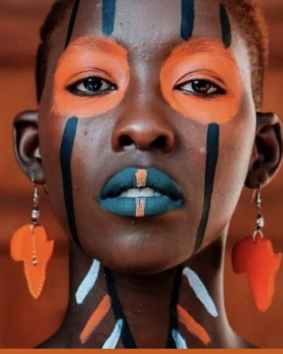 Traditional African face painting portrait